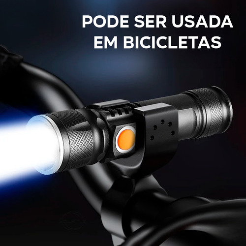 Mini Lanterna Tática Led T6 Potente Farol Recarregável Usb Zoom 3 Modos Militar Longo Alcance Cor Da Lanterna Preto Cor Da Luz Branco