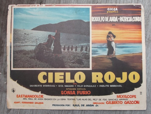 Vintage Cartel De Cine Lobby Card Rodolfo De Anda Cielo Rojo