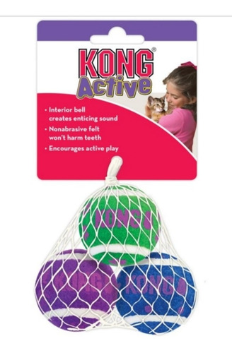 Imagen 3 de 3 de Kong Pelotas Con Cascabel Para Gato