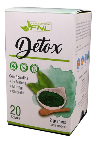 Detox : Te Matcha + Moringa + Chlorella Fnl 20 Sobres Sabor Natural/ 20 Sobres