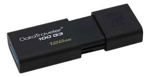Imagen 1 de 2 de Memoria USB Kingston DataTraveler 100 G3 DT100G3 128GB 3.0 negro