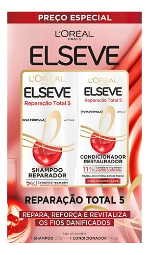 Elseve Kit Shampoo + Condicionador Reparação Total 5