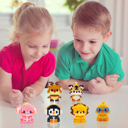 Paquete De 6 Minibloques De Construcción Con Animales Para N