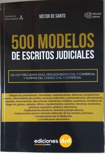 De Santo / 500 Modelos De Escritos Judiciales - Con Cd !