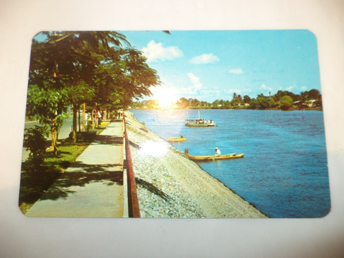 Vtg (1969) Tarjeta Postal Malecón, Río Grijalva Villahermosa