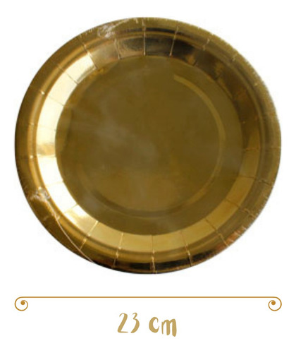 Platos Desechables Dorados, Gold, Oro (10 Piezas)