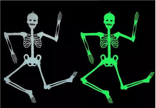 Imagen 1 de 2 de Colgante Esqueleto Brilla En La Oscuridad 30cm Halloween