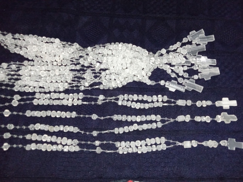 15 Rosarios Religiosos De Onix Blancos (Usado)
