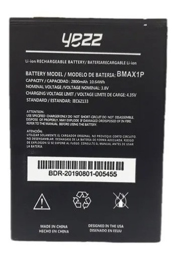 Bateria Celular Yezz Max 1 Plus Bmax1p 2800 Tienda