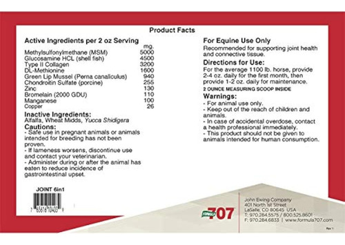 Formula 707 Suplemento Equino 6 En 1 Para Articulaciones Bal