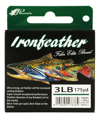 Phenix Ironfeather Fiber Elite Braided Fishing Line 3lb