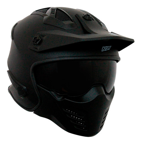 Imagen 2 de 8 de Casco Para Moto Kov Con Mascara Rock-o Certificado Dot