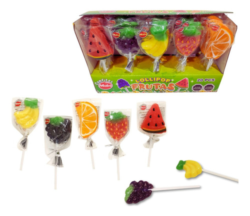 Paletas Lolly Pop Frutas Mabu (20 Unidades)