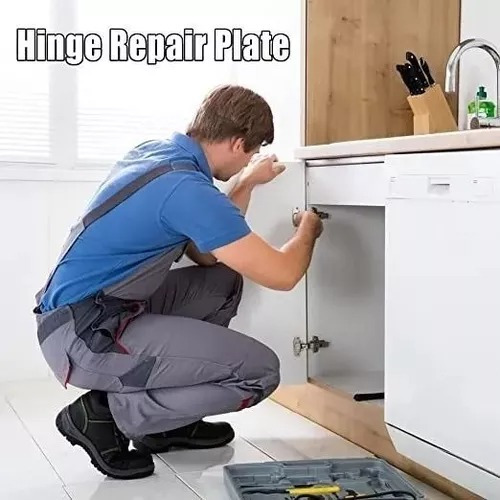 Imagen 7 de 7 de 6 Pcs Placa De Reparacion Bisagra Mueble Tornillos Puerta