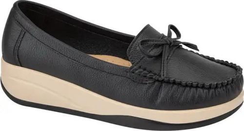 Zapatos Plataforma Mocasines Color Negro Confort Comodos 4,5