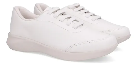 Tenis Em Couro Usaflex Ud03003 002-branco Cadarço Elastico 35 Br