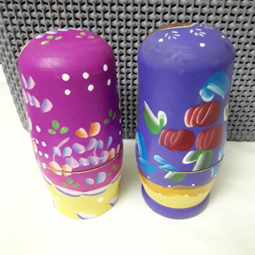 Muñecas Mamushka Rusas 6 Unidades Varios Diseños Madera