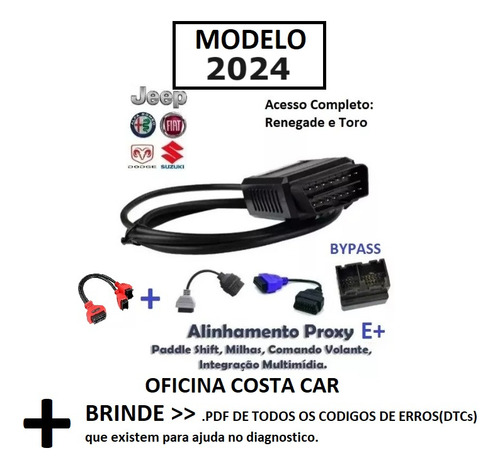 Kit Completo Bypass Scanner Jeep Sgw Alinhamento Proxi Obd2