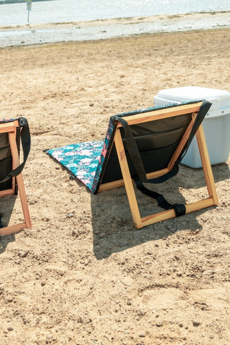 Kit X2 Reposera Portatil Plegable Cubritas Bolso Playa Silla