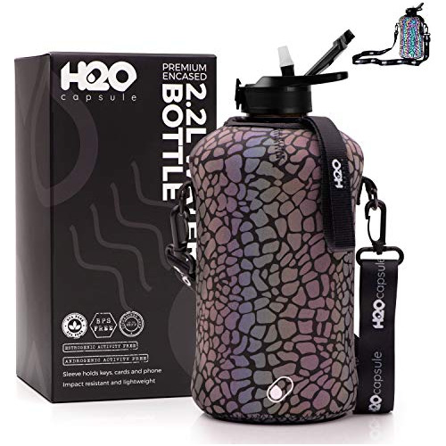H2o Capsule 2.2l Half Gallon Water Bottle With Storage Sleev
