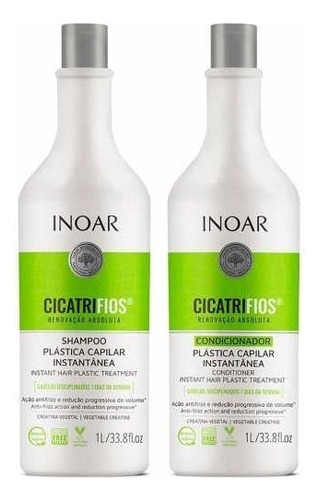  Kit Shampoo + Condicionador Plástica Capilar Inoar Cicatrifios Squeeze 1l Cada