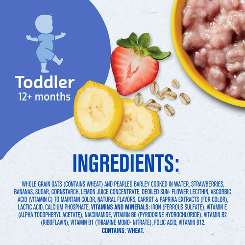Gerber Alimento P/niños Cereal Avena Sabor Fresa-plátano 4pz