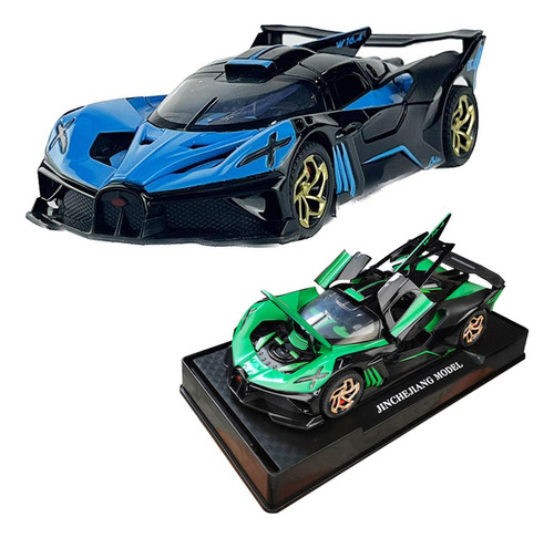 Carro De Metal Em Miniatura Bugatti Bolide Com Base De