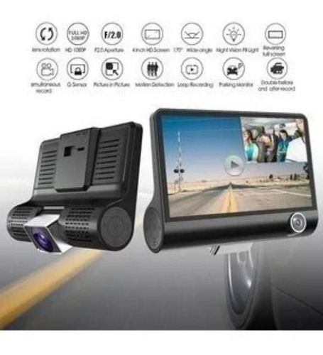 Imagen 3 de 6 de Cámara Vehículo Hd Dvr 3 Lentes