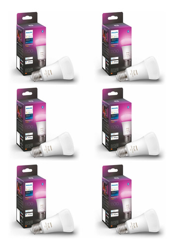 Pack Philips Hue 6 Ampolletas Colores Bluetooth & Zigbee