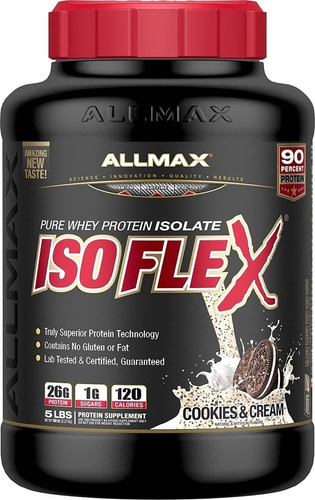 Proteina Allmax Isoflex Isolatada 5 Lbs Todos Los Sabores Sabor Cookies and cream