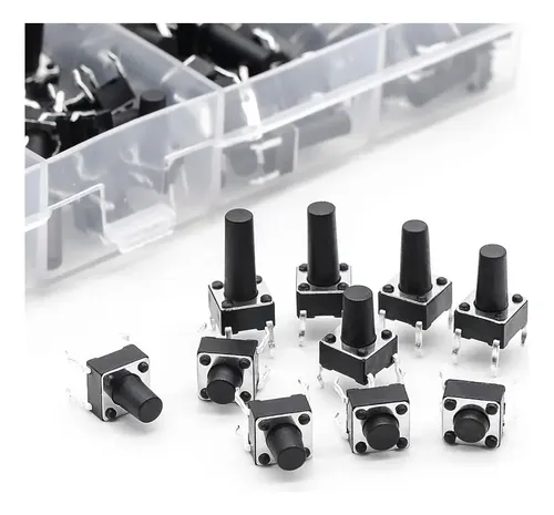 Ff 200 Botões Táticos 4 Pinos Dc 12v 50ma Plástico Preto F