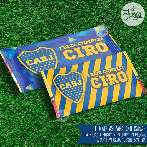 Imagen 2 de 5 de Kit Imprimible Boca Juniors Cumple Candy Texto Editable
