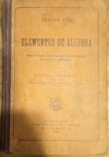 Elementos De Álgebra - Tebaldo J. Ricaldoni
