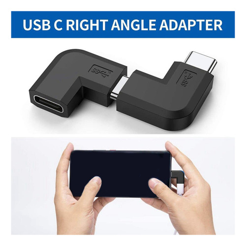 Convertidor Usb 3.1 Tipo C Macho A Hembra De Ángulo Recto, 2