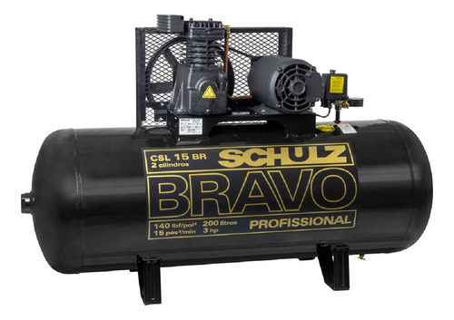 Compressor De Pistão Bravo Profissional Csl 15br/200 Schulz Cor Preto Fase Elétrica Trifásica Frequência 60 Hz 220v/380v