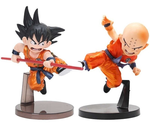 Figura Coleccion Dragon Ball Metallic Color Krillin Vs Goku 