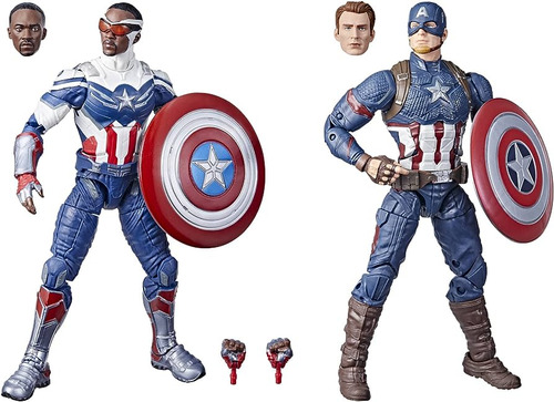Pack X2 Figuras Capitán América Marvel Legends Series 15 Cm