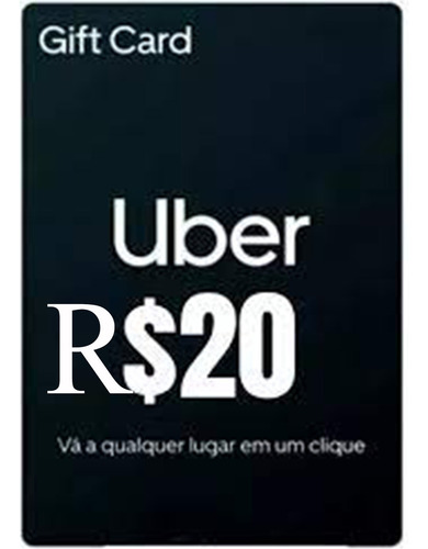 Uber Gift Card Cartão Presente R$ 20 Reais Digital