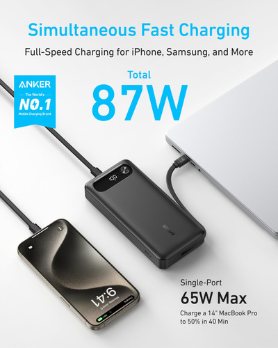 Power Bank Anker De 20.000 Mah Con Cable Usb-c De Carga Rápi