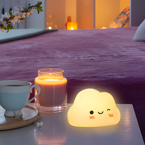 Lámpara De Mesa Con Forma De Nube De Gel De Sílice, Luz Noct