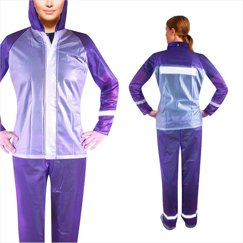 Impermeable Para Moto Tres Piezas Con Botas Traje Reflectivo