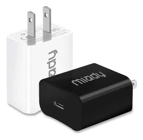 Paquete De 2 Cargadores De Pared Usb C De 20 W, Adaptador De