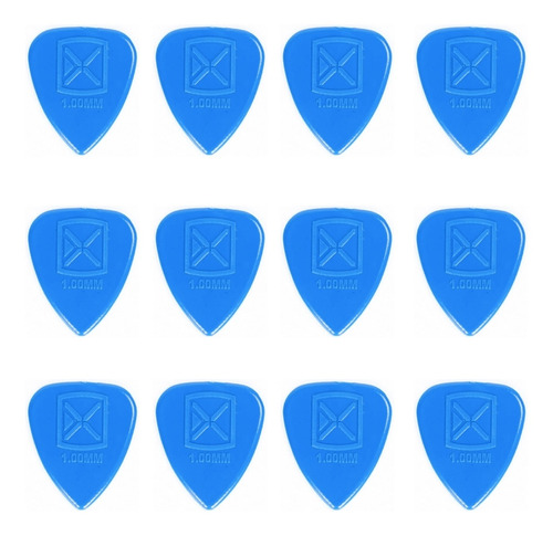 Kit 12 Palheta P/ Guitarra Violão Ibox 1.0mm Azul Blue