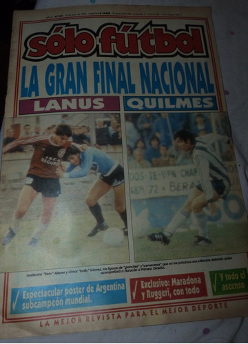 Revista Solo Futbol La Gran Final Nacional 1990