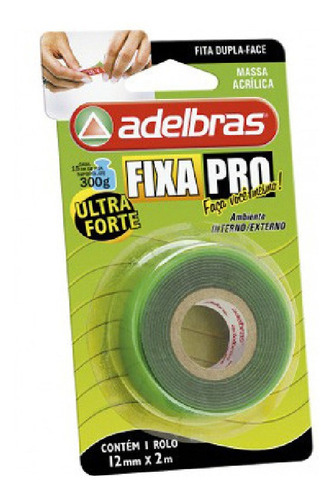 Fita Dupla Face Fixa Pro 12mm X 2m Ultra Forte Adelbras