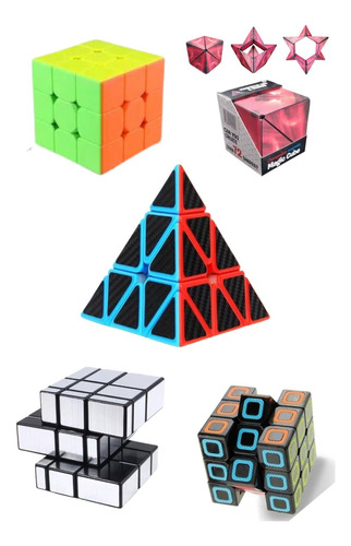 Pack De 5 Cubos Rubik De Colección Velocidad 