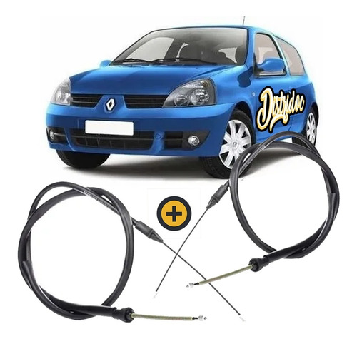 Kit X 2 Cable Freno De Mano Derecho Izquierdo Renault Clio 2