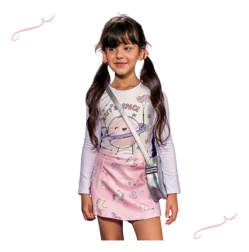 Roupa Infantil Menina Conjunto Blusa Com Short Saia Kukiê