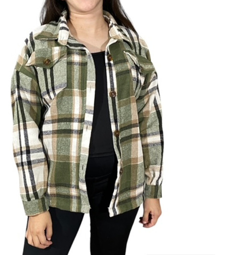 Camisaco Oversize Mujer Paño Abrigo Calidad Premium