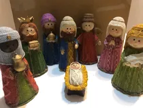 Comprar Pesebre Navidad De Cerámica Pintado A Mano 8 Figuras